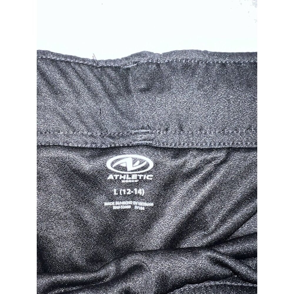 NEW Athletic Works LARGE (12-14) Black Shorts Mesh Trim Side Pockets Comfort - Picture 2 of 2